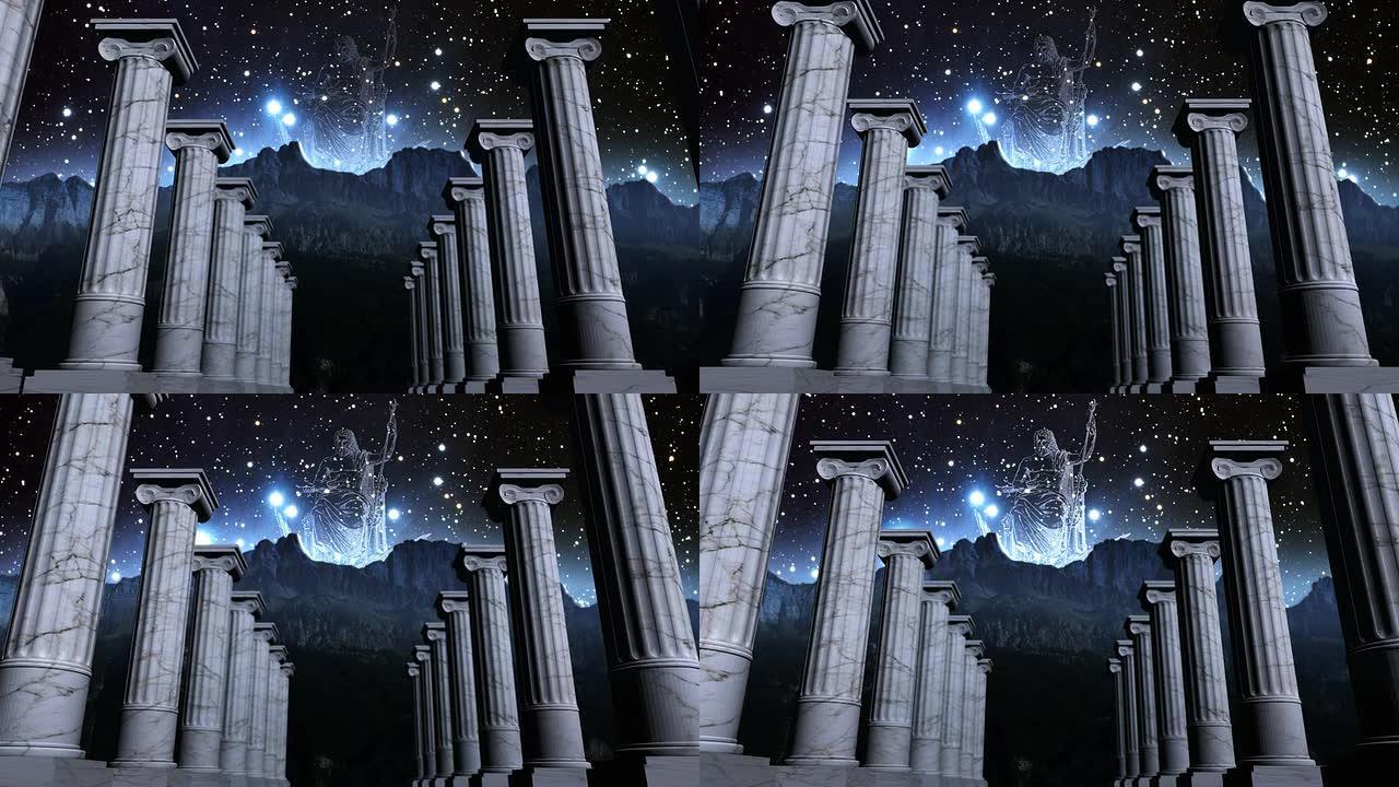 宇宙场景中的希腊支柱