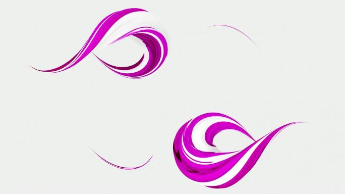 一套不同颜色的形状线条飞扬。4k动画循环渲染镜头。