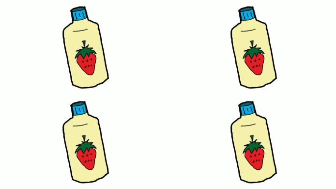 儿童画以草莓汁为主题的白色背景