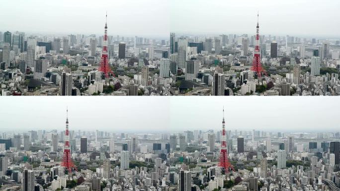东京铁塔的鸟瞰图