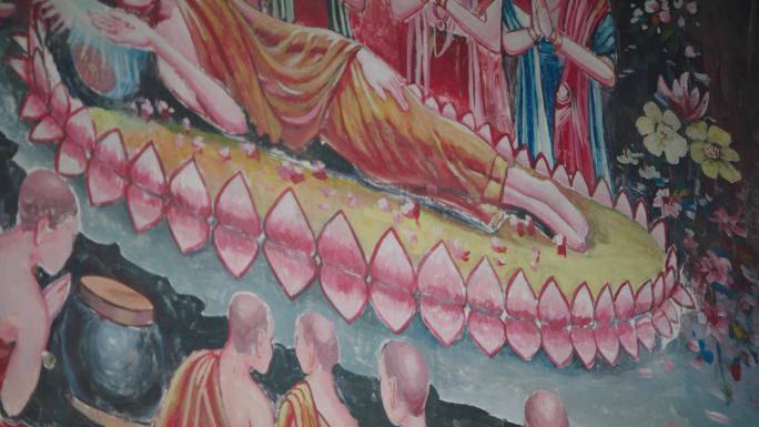 寺院佛祖说法绘画
