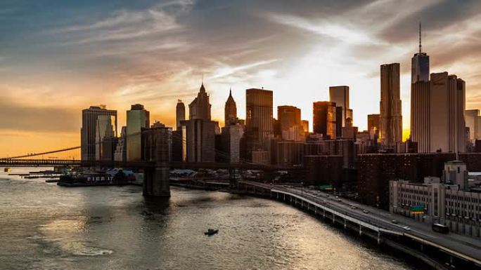 曼哈顿下城的日落、黄昏和夜晚-第1部分