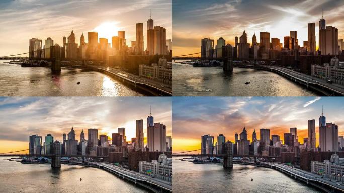 曼哈顿下城的日落、黄昏和夜晚-第1部分