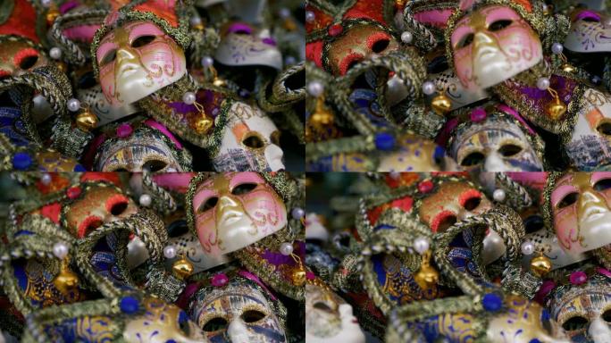威尼斯传统狂欢节面具特写