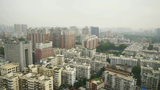 武汉城市景观屋顶全景4k中国