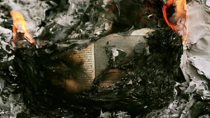 燃烧书籍和纸张的篝火。你好数字!
