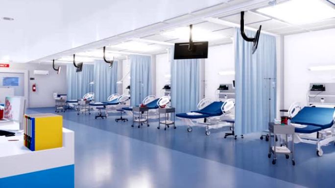 现代医院中空荡荡的急诊室内部