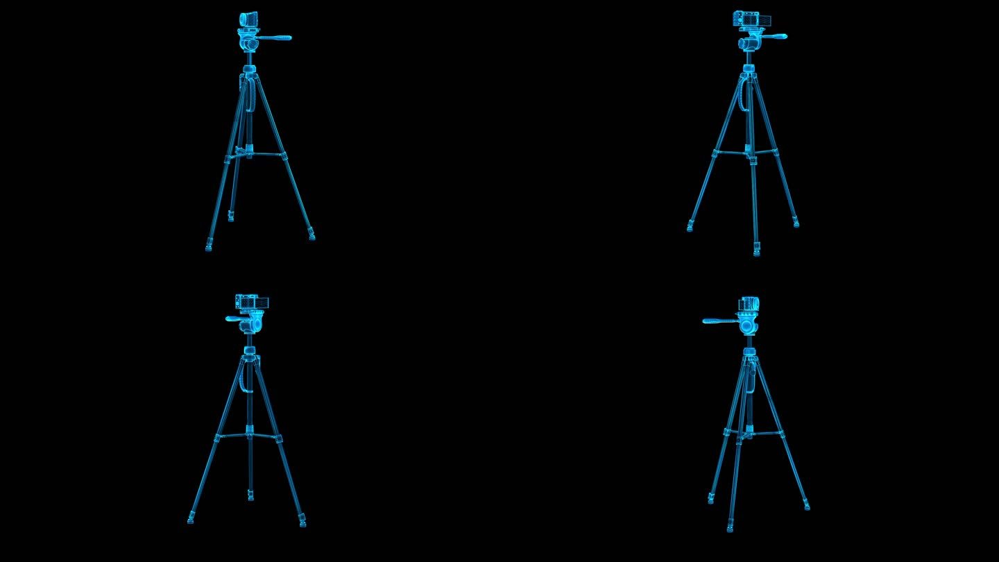 蓝色科技全息摄像机视频通道素材