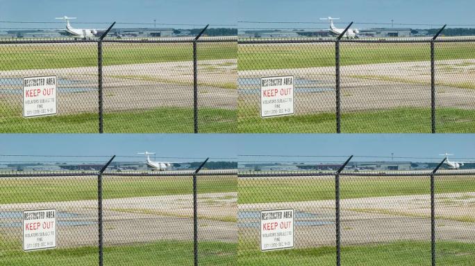 带私人飞机起飞的禁区机场围栏