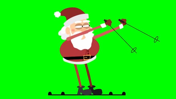圣诞老人动画滑雪