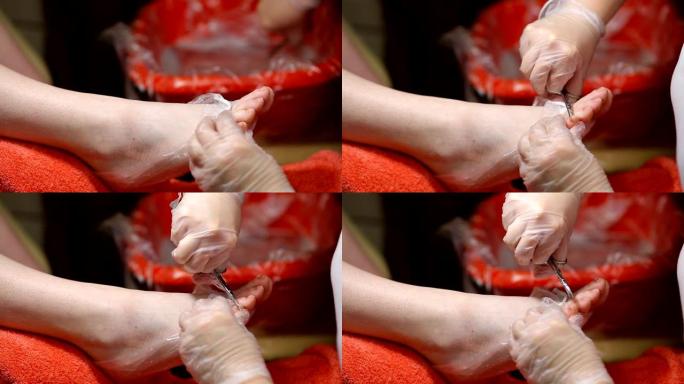足部护理大师切割指甲，化妆品