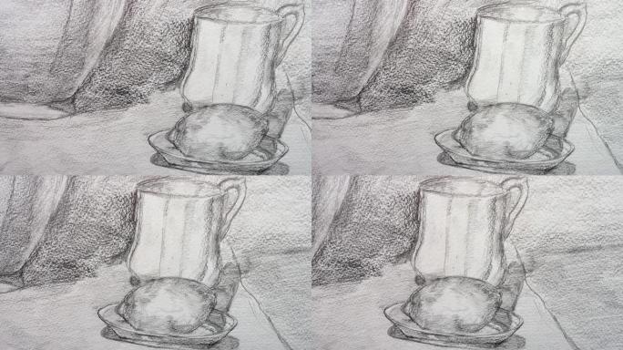 茶壶形式的静静生活。图纸的拍摄。