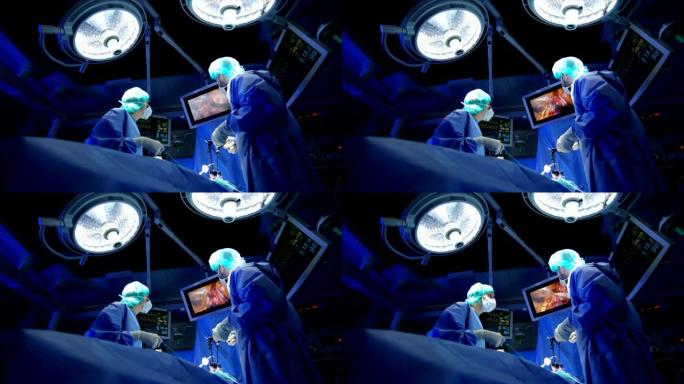 在腹腔镜手术中使用内窥镜检查的高加索外科团队