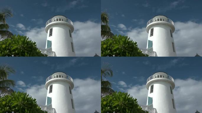 巴哈马群岛一个神话般的岛屿上的灯塔。