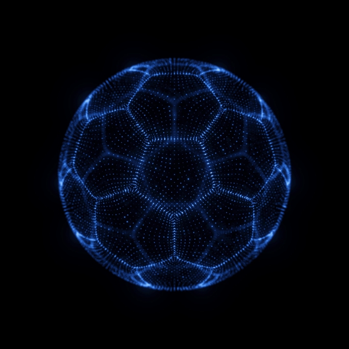 科技感全息3D粒子足球 循环 带透明通道