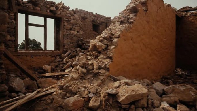 尼泊尔地震摧毁了建筑物