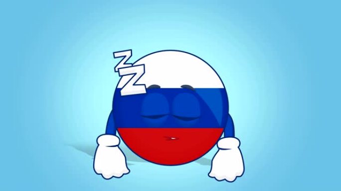 卡通图标标志俄罗斯睡眠与阿尔法哑光面部动画