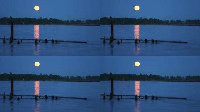 弗雷泽河上的满月