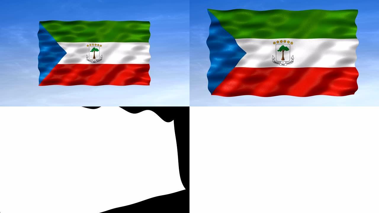 赤道几内亚国旗- 3个角度的面具[3WaveSeries]