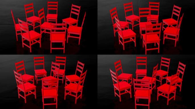 黑色红色旋转椅子圈