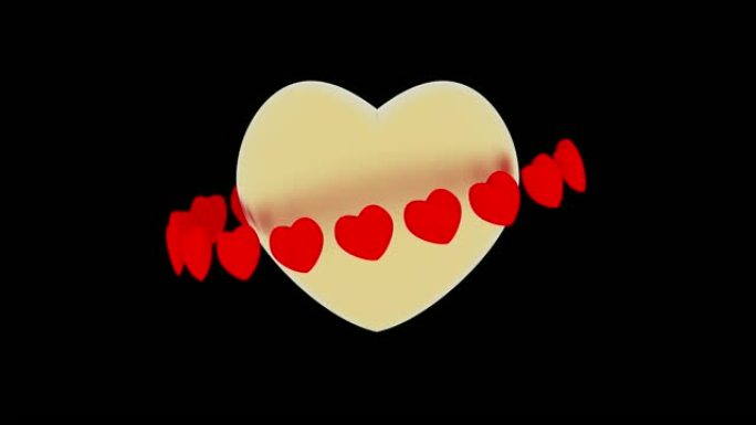3D插图-视频。心，心。情人节爱情