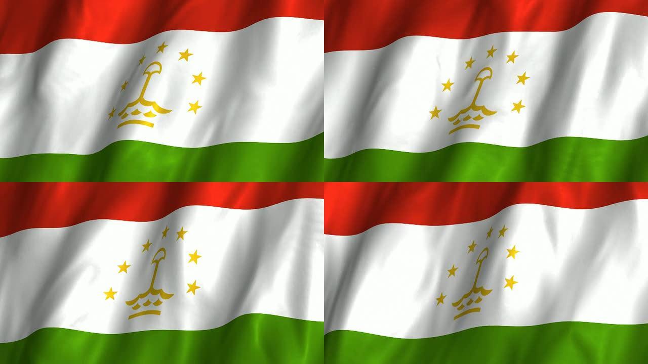 塔吉克斯坦挥舞旗帜，循环