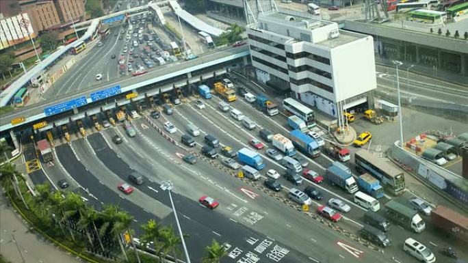 亚洲尖沙咀东部九龙收费公路车辆延时图