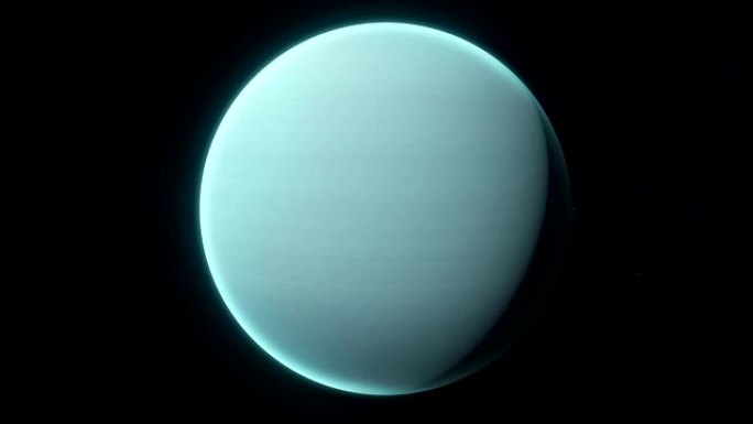 现实行星天王星在深空旋转。无缝循环数字背景。