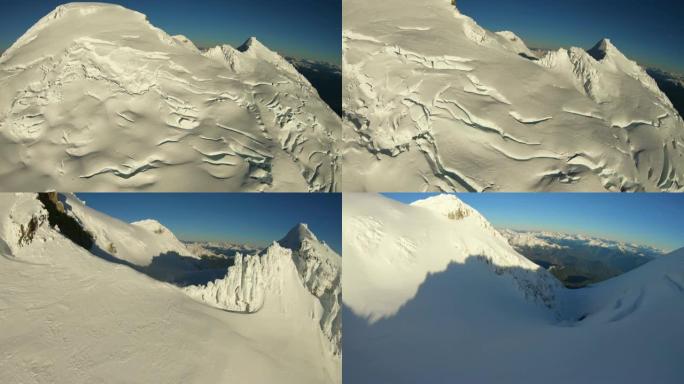 飞越贝克山的山顶华盛顿喀斯喀特山脉令人难以置信的极端冬季景观冰冻星球