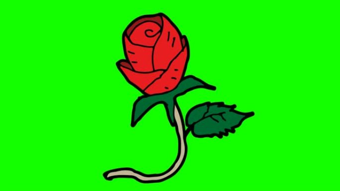 孩子们画以玫瑰为主题的绿色背景