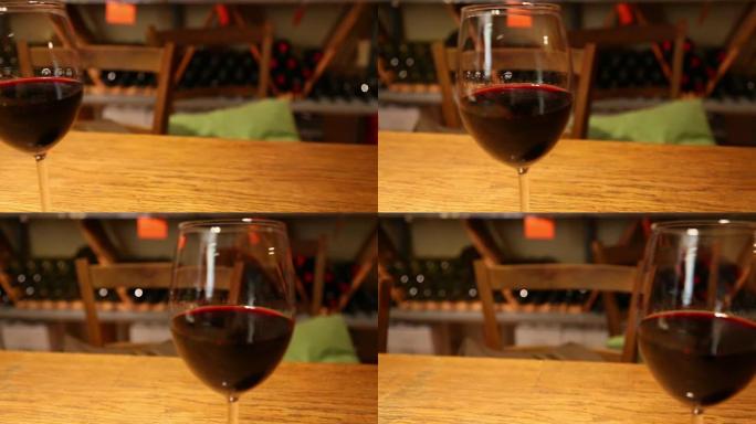 玻璃葡萄酒的跟踪镜头
