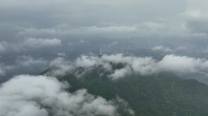 深圳梧桐山航拍云海