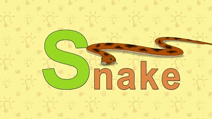 Snake. English ZOO字母表-字母S