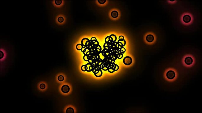 抽象粘黑粒子环 -- 环橙