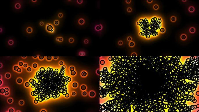 抽象粘黑粒子环 -- 环橙