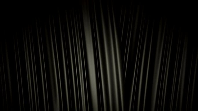 在舞台上关闭和打开闪亮的黑色丝绸窗帘。带色度键的3D动画。