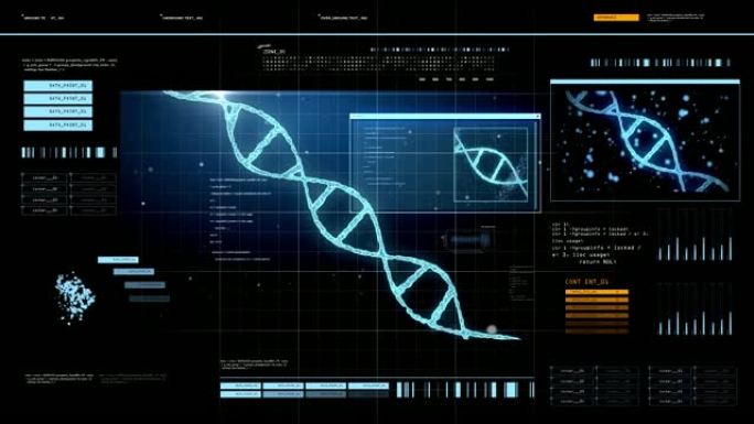 具有dna分子的虚拟屏幕