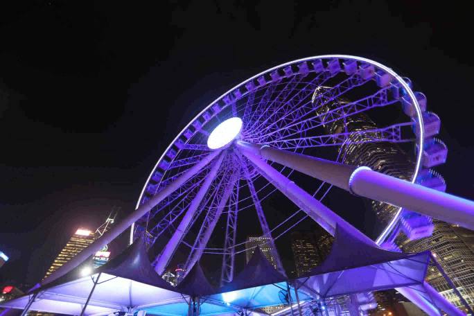 香港地标摩天轮夜景逐格