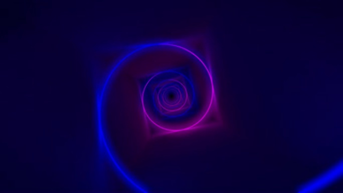 管中的发光螺旋，循环动画