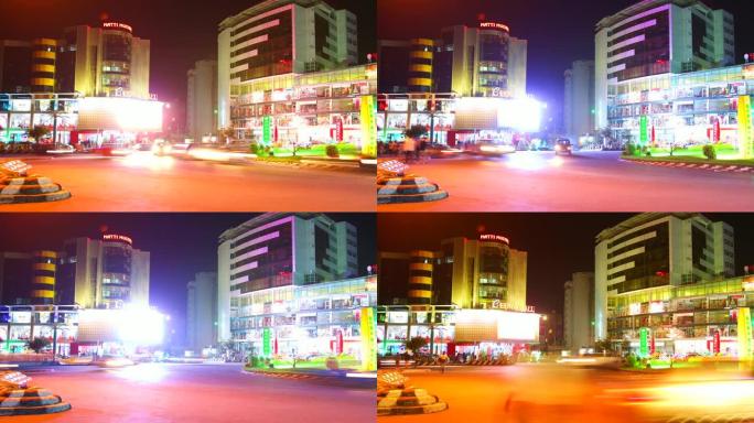 在埃塞俄比亚亚的斯亚贝巴埃德娜购物中心的街道交叉路口拍摄的延时拍摄。