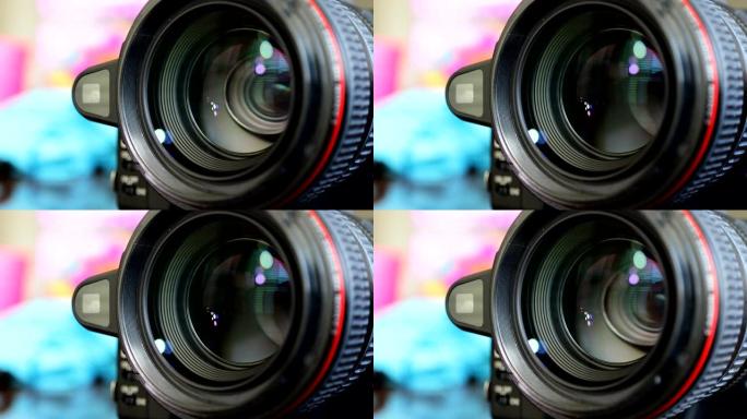 相机变焦镜头放大和缩小以聚焦清晰的图像并捕获照片或视频