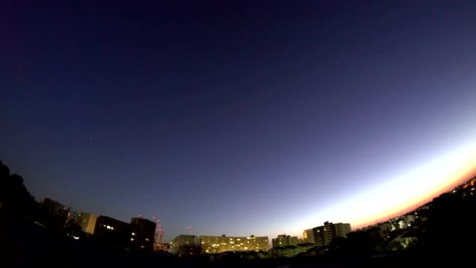 (现场录音)(7倍速度) 东京上午5:13国际空间站的图像