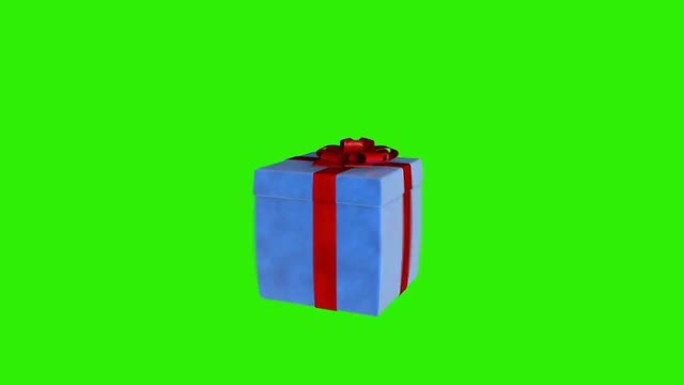 礼品盒抖动发布虚拟产品，循环，绿屏