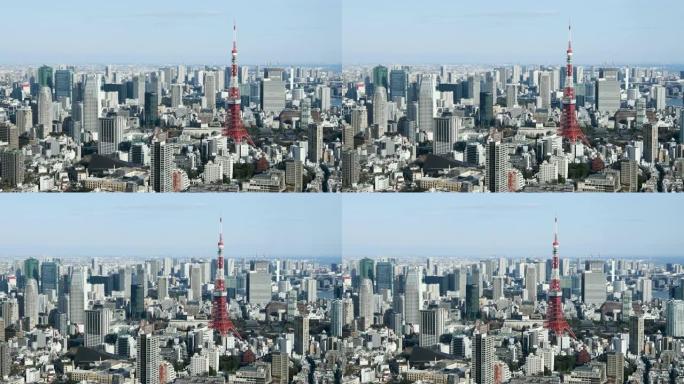 东京铁塔的鸟瞰图