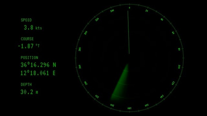 动画-在雷达屏幕上运行的绿色射线