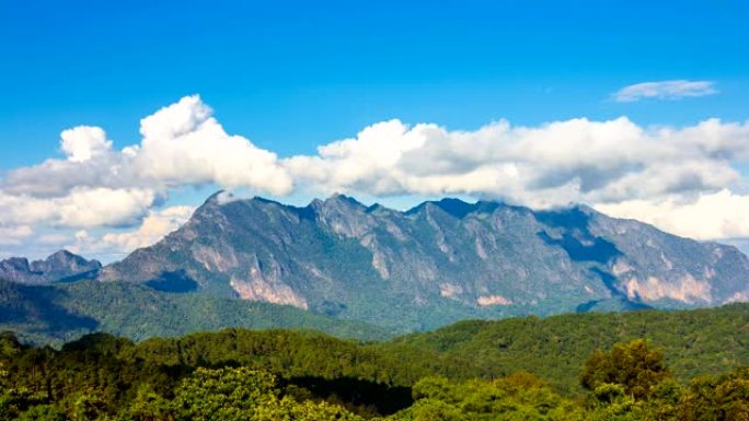 泰国清迈Doi Luang Chiang Dao山地标自然旅游地点4k延时 (向下倾斜)