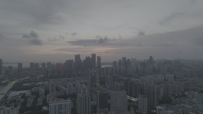航拍深圳滨海腾讯大厦