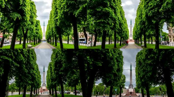 这是拉脱维亚自由纪念碑的翻版，4k