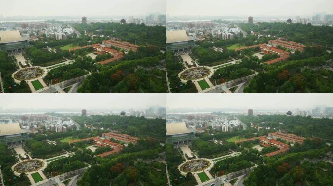 武汉城市景观博物馆公园屋顶全景4k中国