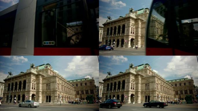 维也纳国家歌剧院与电车，维也纳国家歌剧院夏季-慢动作